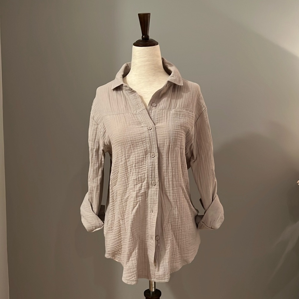 Splendid tan long sleeve button down